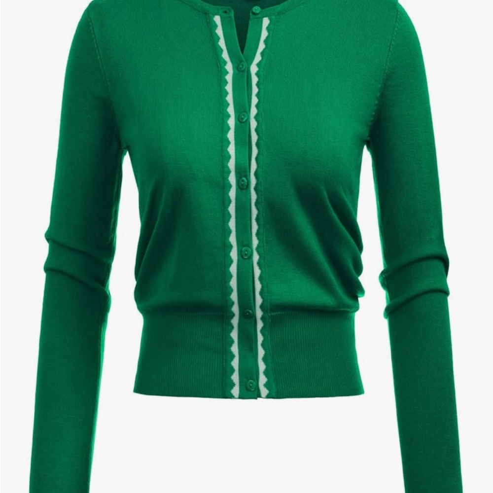 Elegant Green Women's Cardigan